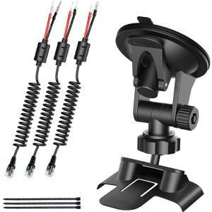 Radar Detector Mount Kit  Super Strong Suction Cup Windshield Holder + Magnetic Ring Power Cord with Inline Fuse, Rearview Mirror Plug & Elastic Cable  Easy Install, No-Slip(for Valentine V1 Radar)