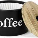 Built-in Storage Filter Holder Space-Saving Countertop Essential for Coffee Bar, Must-Have Kitchen Accessory for Home Coffee Station & Filter Organization (CoffeeBlack)