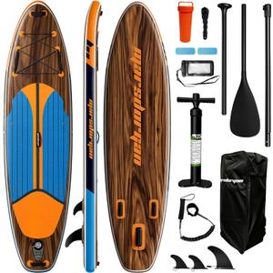 11' x 34" Inflatable Paddle Board for Adults Youth | Extra Wide SUP with Non-Slip Deck, Removable Seat | Stable for 2-3 People, Family Water Sports, Includes Premium Accessories