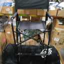 E-Z UP Tall Directors Chair, Seat 31” High, Padded Armrests and Storage Bag, Black