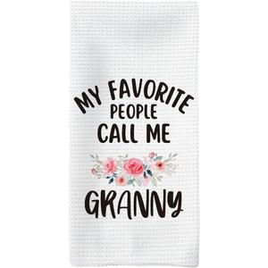 Granny Gifts Kitchen Towels, Grannie Mothers Day Hand Towels, My Favorite Call Me Granny Dish Towel Dishcloths Towel for Kitchen, Grandma Gift Kitchens Bathroom Decor, 16x24in