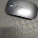 Wireless Keyboard and Mouse Ultra Slim Combo, TopMate 2.4G Silent Compact USB 2400DPI Mouse and Scissor Switch Keyboard Set with Cover, Batteries Included, for PC/Laptop/Windows/Mac - Silver White