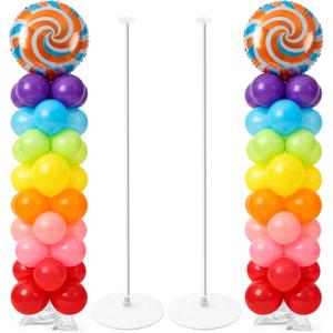 Tamodan 2026 Upgraded and Reinforced Balloon Column Kit Set of 2, 79 Inch Balloon Tower Reusable Metal Spiral Design, Balloon Stands for Floor Weddings, Baby Showers & Balloons Not Included.