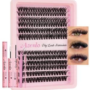 Lash Extensions 40D+60D Cluster 240pcs DIY Wispy Lash Clusters 10-16mm Eyelash Clusters for Beginners At Home Individual Thin Band Lash Kit (40D+60D Kit)
