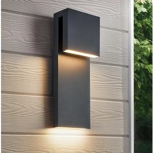 Modern LED Outdoor Wall Sconce 17W Integrated LED Outdoor Wall Mount,Anti Rust Textured Black Suit for Wet Locations and All Rooms,Easily Installed in Any Direction.Bulb Included. 15"x5.5"