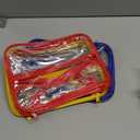 3 Packs Clear Toy Storage Bags- 9.4 x 6.7 x 4.3 Inch Transparent PVC Toy Organizing Bags with Zipper- Waterproof Toy Storage Organizer Pouch for Building Blocks, Small Toys (Red, Blue, Yellow)