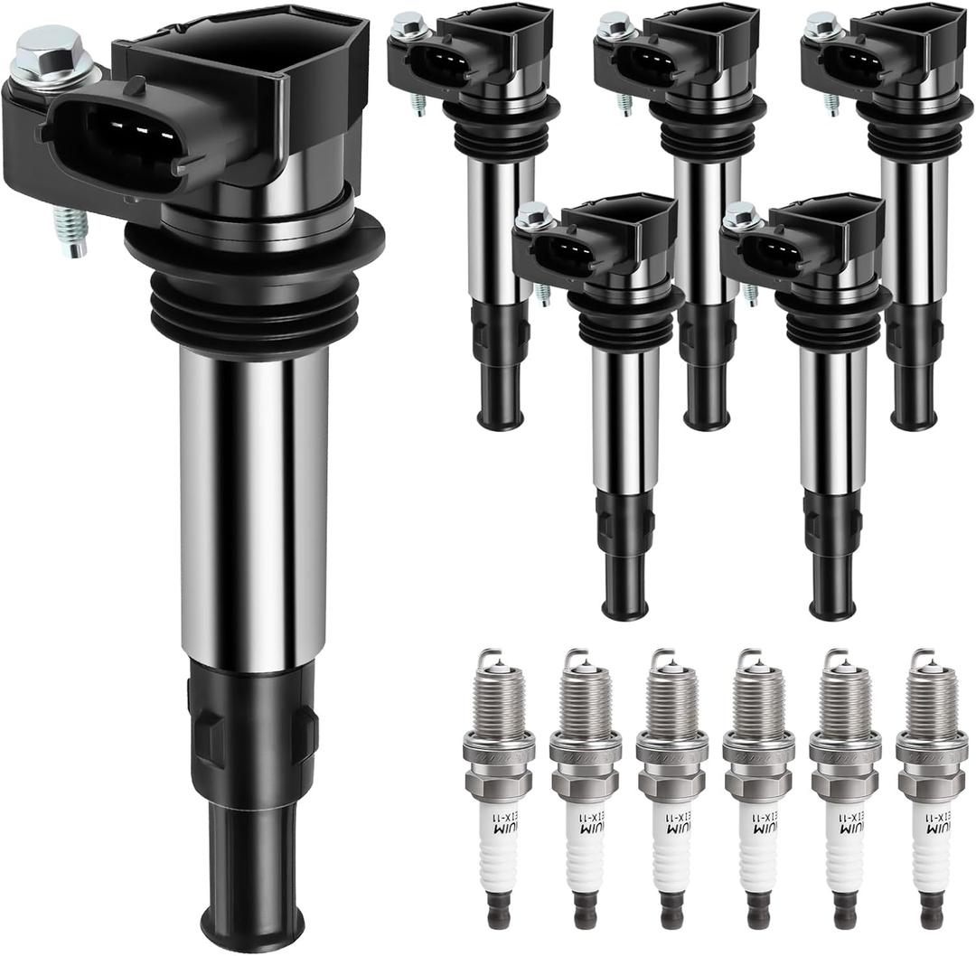 Ignition Coil Pack Spark Plug fit for 3.6 V6 2004 2005 2006 2007 2008 2009 Cadillac CTS STS, 04-06 Cadillac SRX, 05-08 Buick Allure LaCrosse Rendezvous, 2009 Chevy Traverse, GMC Acadia, UF375