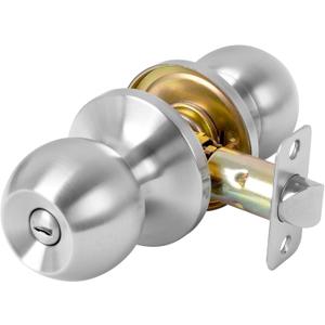 Privacy Door Knob Keyless Door Knobs Interior with Lock Bathroom Door Knob with Lock Satin Nickel Doorknob (1 Pack)