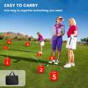 Golf Bucket Yard Game 6-Hole Set with 2 Clubs, Portable Outdoor Yard Game for Family and Adults, Golf Chipping Practice for Lawn, Beach, Camping, Park, Red