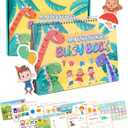 Busy Book for ToddlersMontessori 32 Themes Dinosaur Preschool Learning Activities,Busy Book Toddler Sticker Books for 2 3 4 5 6Year Olds Boys Girls, Children's Day, Birthdays Gifts for Kids