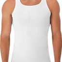 Hanes Men's Cotton Tank Undershirts Pack, Moisture-Wicking Ribbed Tanks, lightweight, White 5-pack, Medium