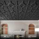 WOWSTAR 12-Pack 24"x24" Drop Ceiling Tiles, Waterproof Ceiling Panels, Only Fit into the Grid, Black