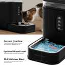 Gardner Pet 1.7 Gallon Automatic Dog Water Bowl Dispenser 6.5L Gravity Water Feeder with Stainless Steel Bowl & Maifan Stone Filter, BPA-Free for for Cats and Dogs (Black, 1.7 Gallon)