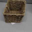 PINXIURY Seagrass Handwoven Wicker Tissue Box Cover, Natural Handmade Napkin Box Holder, Handcrafted Square Facial Tissue Holder for Bathroom, Rustic Decorative on Table and Bathroom,Boho Decorative (Single)