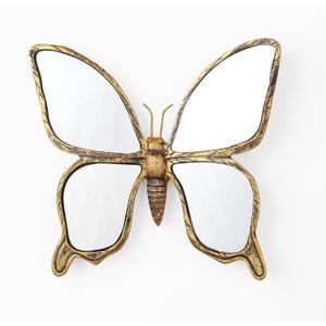 Decorative Bug Insects Animals Beetle Mirrors - Gold Resin Butterfly Glass Wall Decor, Perfect for Victorian and European Themed Homes