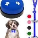 2 Pack Dog Door Bells, Dog Doorbell to go Outside Puppy Train Bell for Dogs to Ring to go Potty, Puppy Toilet Training Bell Jingle Bells for Door Knob (Dark Blue)