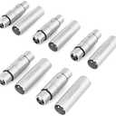 CableCreation [5-Pair XLR Female to Female & XLR Male to Male 3PIN Adapter Connector Compatible Microphone,Mixer,Silver Only 9