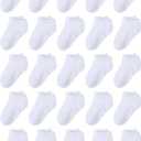 Cooraby 25 Pairs Kids' Socks Low Cut Socks Half Cushion Sport Ankle Athletic Socks for Boys Girls (8-10 Years, White)
