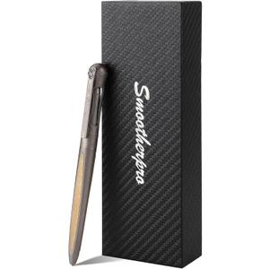 SMOOTHERPRO Titanium Ballpoint Pen Compatible with Parker Refill for EDC Men Women Business Signature Writing Journaling Gift Color Stone Wash Gray(TA02)