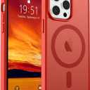 SUPFINE Magnetic for iPhone 13 Pro Max Case (Compatible with MagSafe) (Military Grade Drop Protection) Slim Translucent Matte Shockproof with Anti-Fingerprint Phone Case,Red