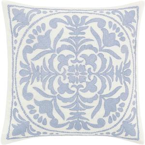 Laura Ashley - Throw Pillow with Envelope Closure, Elegant Home Decor for Bed or Sofa (Mila Blue, 18" x 18")