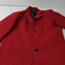 Tanming Mens Black Trench Coat Notched Lapel Single Breasted Long Peacoat Overcoat (X-Large, Red)