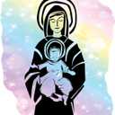 Mother Mary Baby Christ Bible Religious Decal Home Wall Decoration Spiritual Religious Church - Size: 16 in x 20 in (Multi)