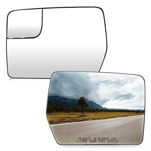 Left & Right Side Power Heated Convex Mirror Glass Fits for Ford F-150 2011 2012 2013 2014 w/o Auto Dimming Replacement 1 Pair