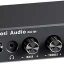 Fosi Audio Q4 DAC Headphone Amp for PC, Desktop Digital to Analog Audio Converter for Home Stereo Amplifier and Powered Speakers, PCUSB/Optical/Coaxial Inputs, 3.5mm Headphone/RCA Outputs