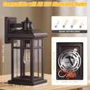 Brilvibera Motion Sensor Outdoor Wall Sconces Hardwired 16" Bronze