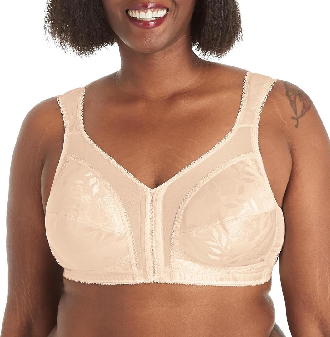 Playtex Women's Wireless Bra, Front Close, Supportive, 4695 (42DD, Light Beige)