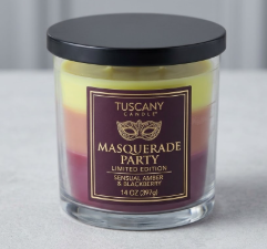 Tuscany Candle Masqueradew Party: Juicy Pomegranate & Enchanted Jasmine Scented Halloween Candle, 14 oz