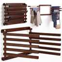 Novabright 1 Pcs Wood Foldable Wall Mounted Drying Rack, Walnut Wood Grain