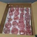 Pink Glass Bud Vase Set of 22, Small Vases for Flowers, Clear Glass Vases for Centerpieces, Mini Bud Vases in Bulk Rustic Wedding Decorations, Centerpieces, Vintage Look Home Table Flower Decor