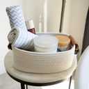 3 x Beautiful Storage Basket Set of 5 - Sturdy Cotton Rope Baskets for Shelves Are Perfect for Organizing Your Home - Quality Storage Bins Easily Fit With Any Nursery or Bedroom Decor