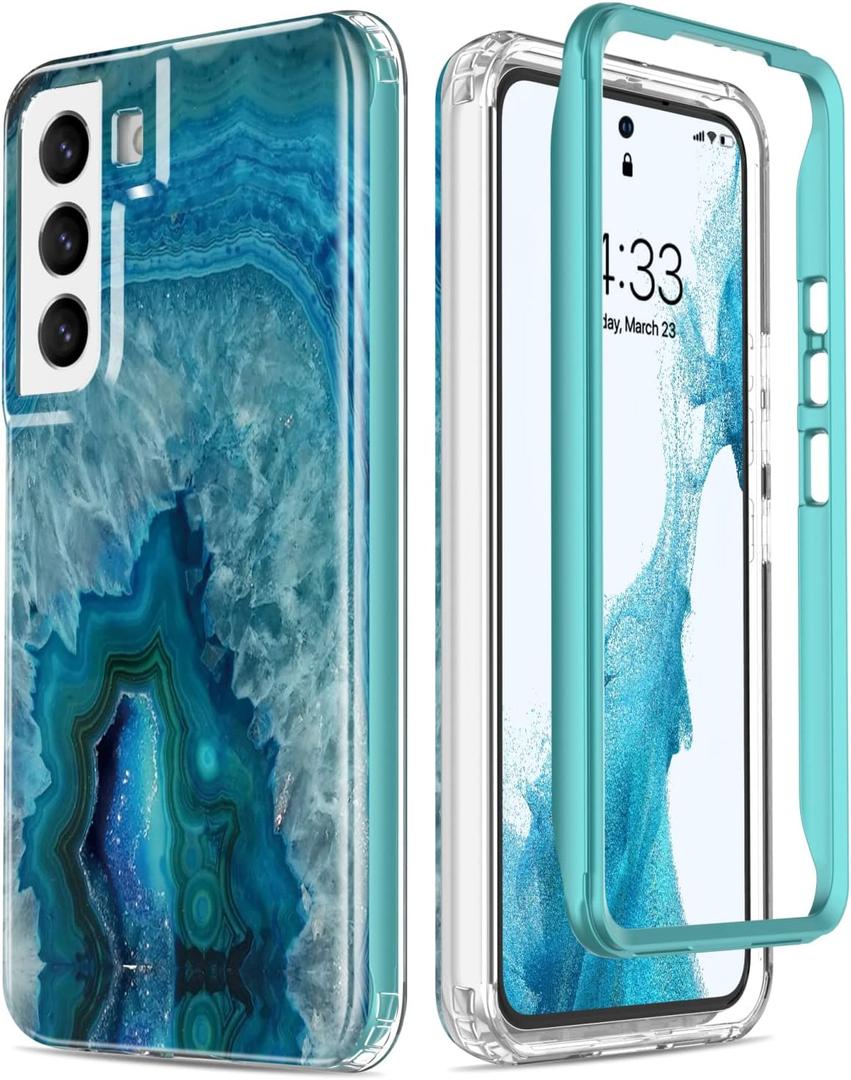 Esdot for Samsung Galaxy S22 Case,Military Grade Passing 21ft Drop Test,Rugged Cover with Fashionable Designs for Women Girls,Protective Phone Case for Galaxy S22 6.1" Agate Stone