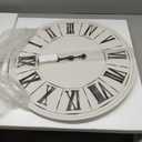 Large Modern Farmhouse Wall Clock, 24 Inch, Rustic White, Metal Face