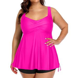 Aqua Eve Plus Size Two Piece Swimsuits for Women Tankini Bathing Suits Flowy Swim Dress with Shorts 4XL