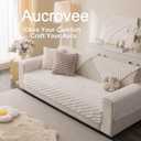 Soft Plush Faux Fur Couch Cover, Fluffy Non Slip Sectional Sofa Covers for 3 Cushion Couch, Furniture Protector Sofa Slipcover(1 PCS 36"x94" White)