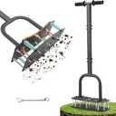 Lawn Aerator Tool for Clay Soil - Kick to Unclog & Bolt-On Base Never Breaks - 11 Heavy Duty 3.5 Spikes for Deeper Penetration - Pre Assembled 12.2x6 Plate