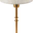 UMEXUS Cordless Lamp Rechargeable Table Lamps, 5000mAh Battery Operated Lights, 3 Level Brightness Dimmable, Portable Night Bedside Light for Patio, Restaurant, Dining, Fabric Shade, Antique Brass (Ice Cream Colored Shade)