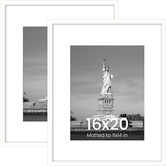 ENJOYBASICS 16x20 Picture Frame, Wall Gallery Frames Set of 2, White
Fit 16 x 20 Posters, Horizontal or Vertical Hanging, Gift for Family, Wedding, Christmas, Wall Decor for Dorm