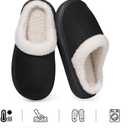 SHIBEVER Fuzzy Slippers Women Indoor: Memory Foam Warm House Shoes - Slip On Closed Toe Comfy Bedroom Slippers Women (6.5-7, 73-black)