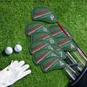 9PCS Golf Headcovers Golf Iron Head Covers Value 9 Piece Set, Synthetic Leather Deluxe Club HeadcoverCompatible with Iron Sets