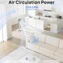 DREO Fan for Bedroom, 120° Oscillating Standing Fan, Quiet Pedestal Fan with DC Motor, 9 Speeds, 4 modes, 20dB, 120° Manual Vertical, 37-42" Adjustable Height, 9H Timer, White