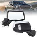Right Passenger Side Mirror Compatible With 2019-2026 GMC Sierra 1500 With Power Folding Heated Turn Signal Puddle Light Memory Temperature Sensor Chrome Replace#84898873 84732186(15Pins)
