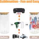 AGH 4 Pack Snow Globe Tumbler 16 oz Sublimation Snow Globe Glass Tumbler with Pre Drilled Hole Double Wall Snowglobe Glass Cups for Snow Globe Glitter DIY