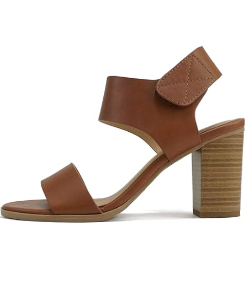 Soda Wait Womens Open Toe Chunky Block Heel Ankle Velcor Strap Shoes Dress Sandals, 6