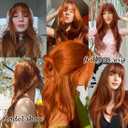 Long Layered Ginger Wig with Bangs for Women 26Inch,Realistic Scalp, Heat Resistant Synthetic Wig, Natural Looking Ginger Orange Wigs for Daily Wear & Part