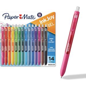Paper Mate Colorful Gel Pens - InkJoy Gel Pens Assorted Medium Point (0.7). Perfect for Vibrant Colored Writing and Sketching with Paper Mate InkJoy 14 Count
